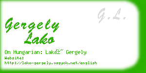 gergely lako business card